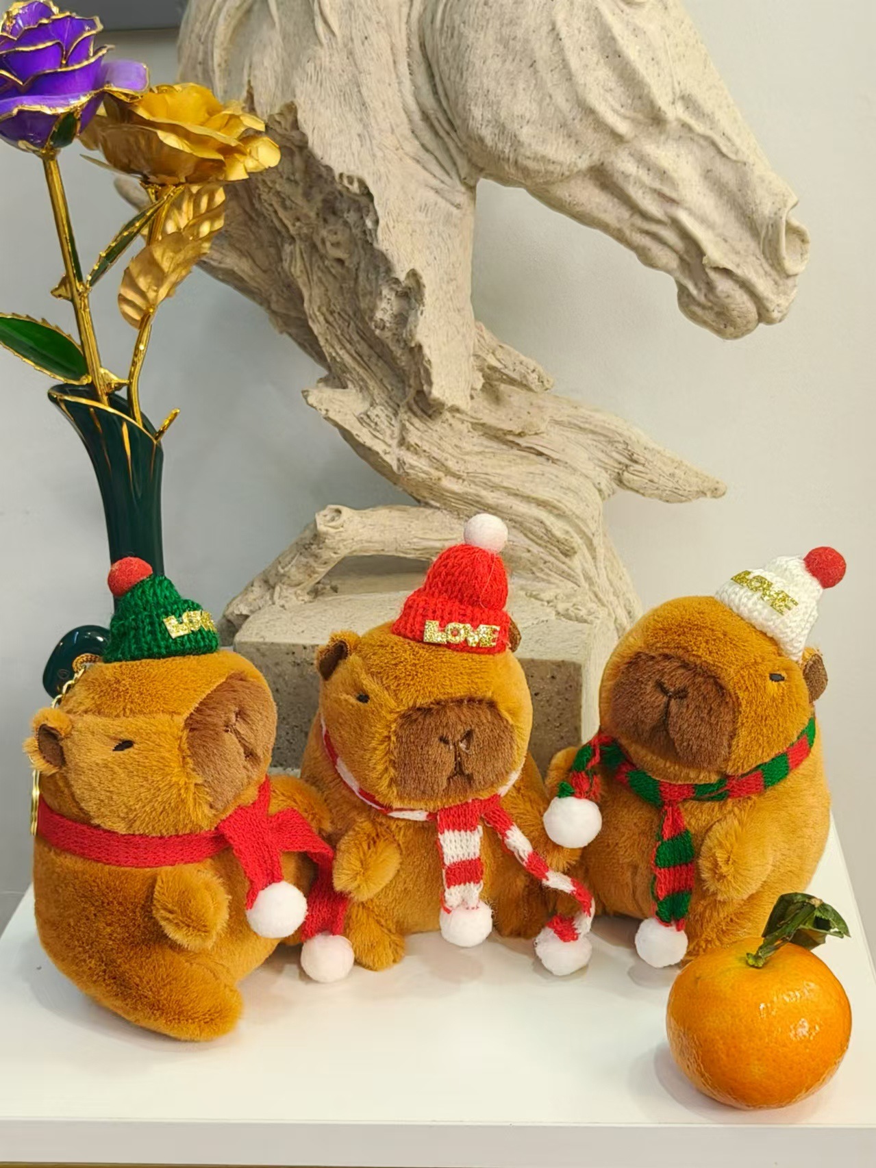 브라운 크리스마스 스카프 카피바라