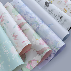 春日華爾茲包裝紙防水印花芍藥虞美人繡球紫藤花店鮮花花束包花紙