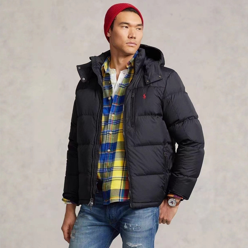 In-Stock Correct Version High-End Original Rl Pony Cross-Border Embroidery Thickened Loose Hooded Men's down Jacket Coat