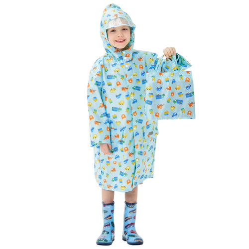 Japan's quick-drying and lightweight children's raincoat for boys and girls, kindergarten primary school students raincoat and poncho with school bag, outer single