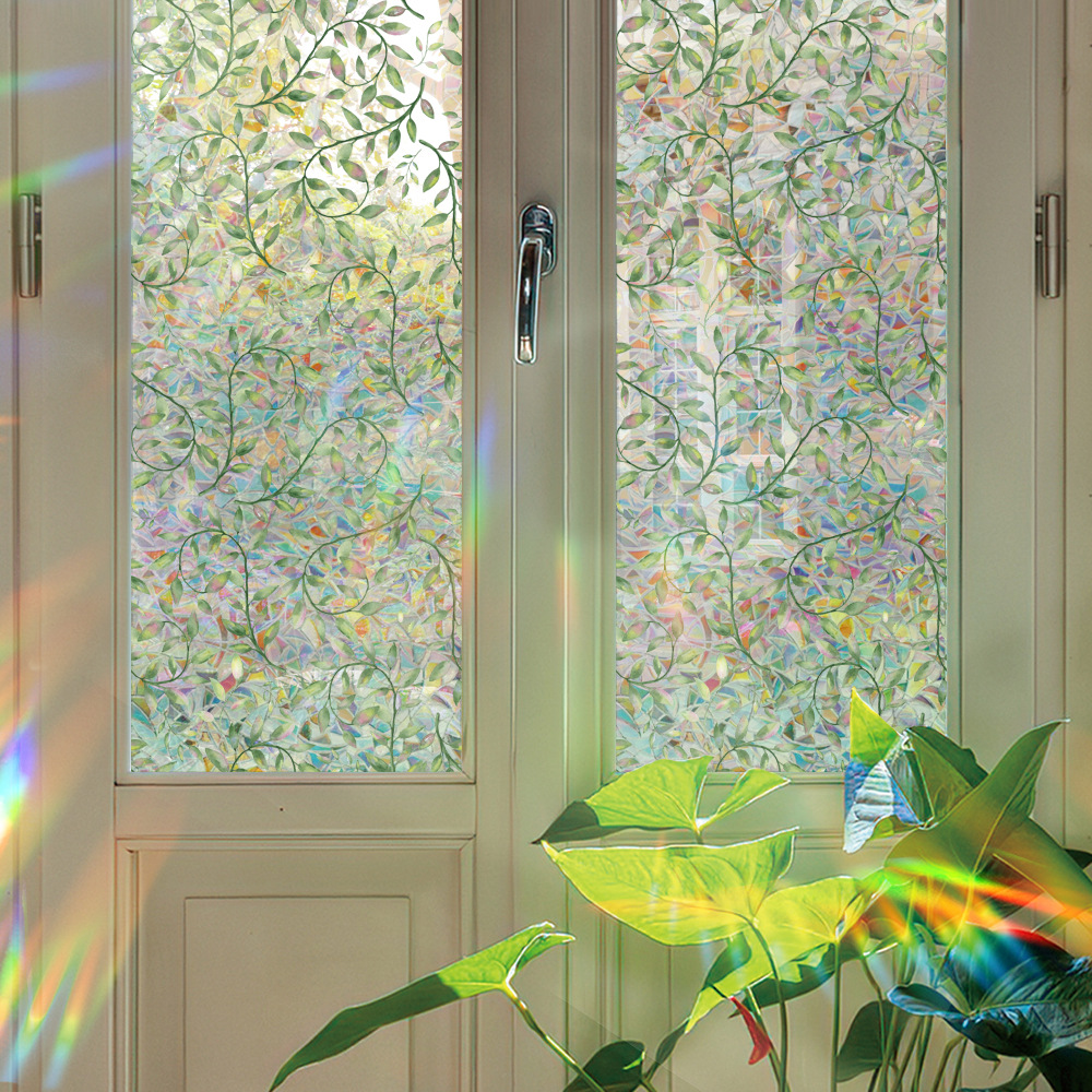 140g Weight Glass paster Home Textiles & Decor Type PVC Material Leaf Pattern Casual, Pastoral Style Casual Pastoral Leaf PVC Glass Paster Wall Art 11