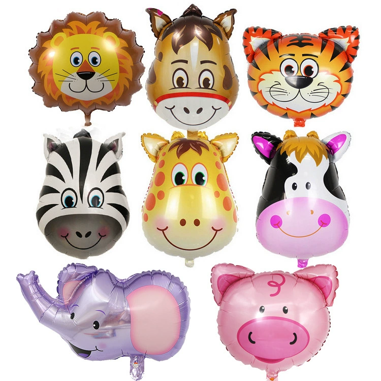 Cartoon balloon, lion, tiger, monkey