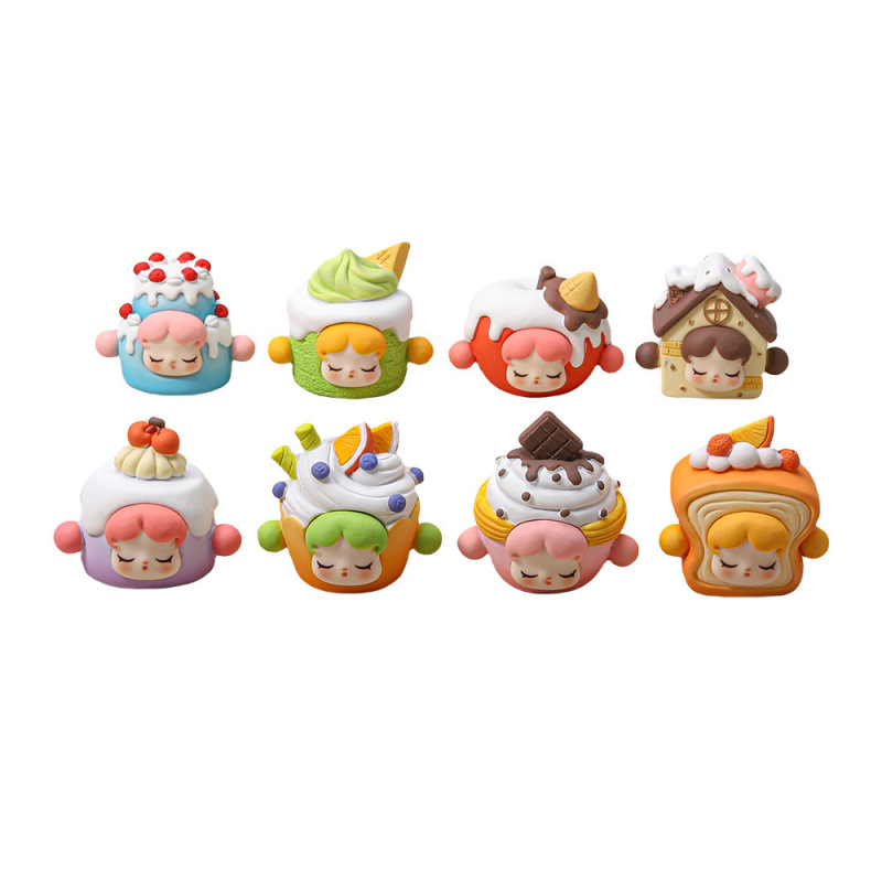 ハンドフィギュアレベルの感触ペイントSPケーキデザートシリーズ樹脂オーナメントトレンディな小さなかわいい人形|undefined