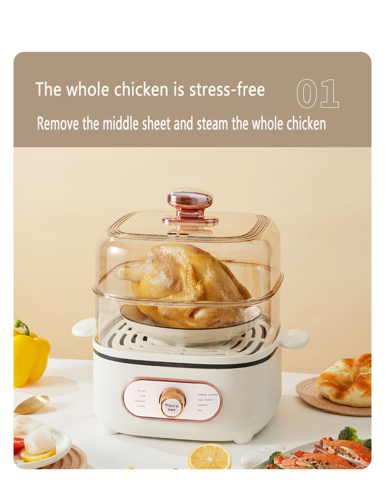Cuit-vapeur électrique inox multifonction pour la cuisine_voghion.com