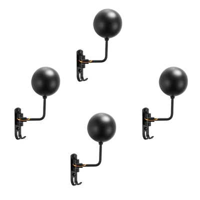 Shelf Wall Hanging Punch-free Hat: Motosiklet dəbilqə rəfləri - black-wall-hanging-set-of-four