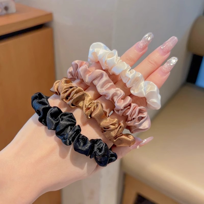 Color Meilade de alta elasticidad y duradera anillo de pelo de intestino delgado 2024 nuevo estilo de niña simple atar el cabello elástico cuerda de pelo