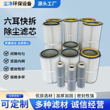 六耳除尘快拆滤芯滤筒工业过滤粉尘聚酯纤维过滤器涂装喷砂抛丸机