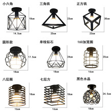 跨境爆款吸顶灯北欧铁艺复古走廊过道玄关吸顶灯亚马逊特价批发