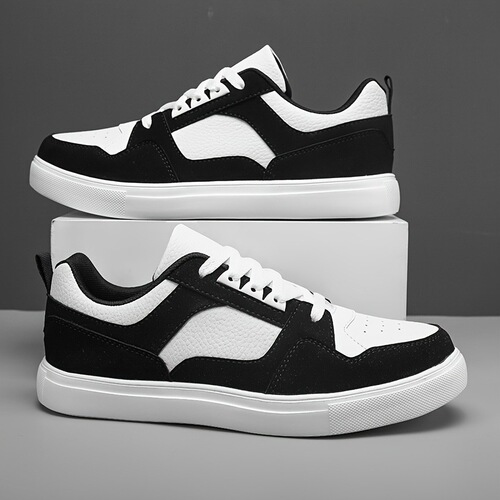 Men's Low Top Lace-Up Casual Sneakers Breathable Fabric