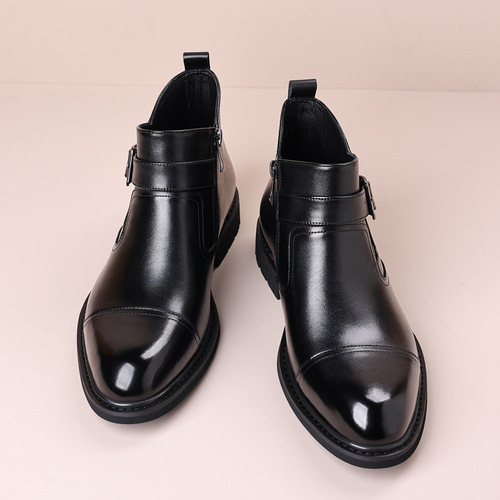 Chelsea boots, men's genuine leather business dress men's shoes, motorcycle knight short boots, men's retro British style men's boots