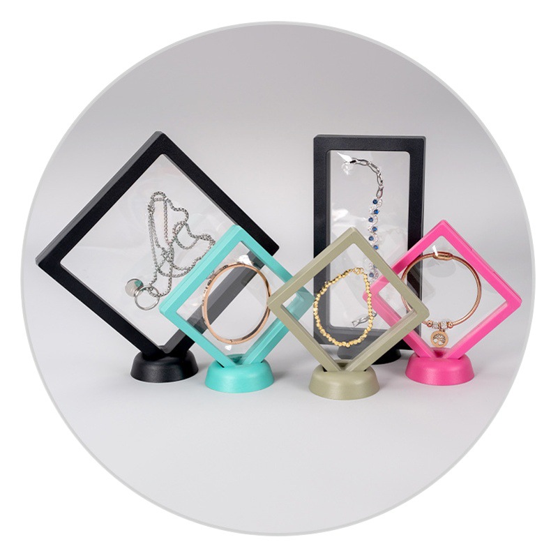 Brazalete collar caja de embalaje flotante insignia al por mayor productos pequeños PE caja de película transparente a prueba de polvo caja de regalo joyas