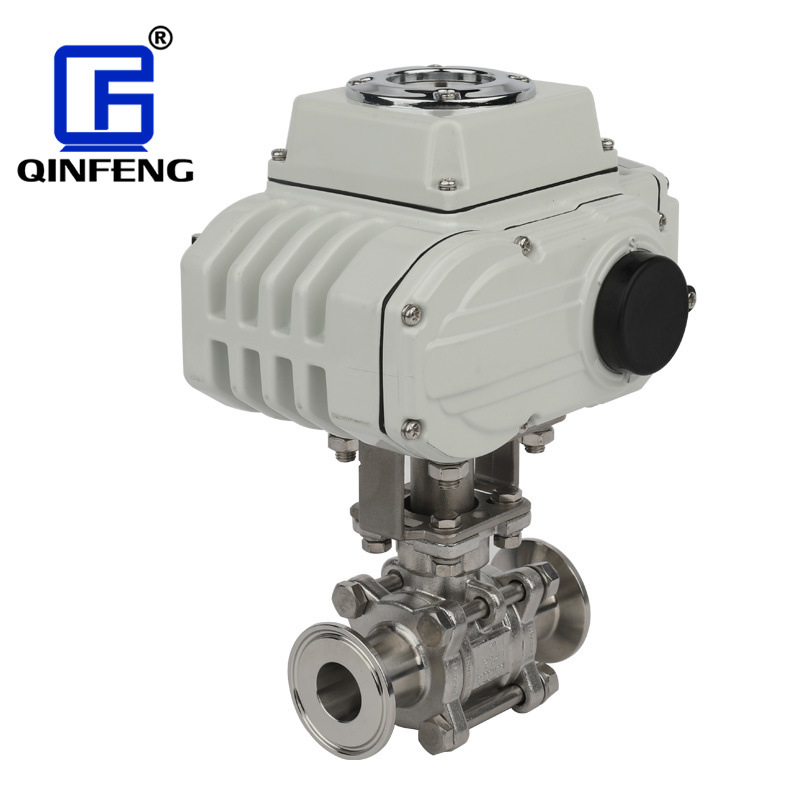 厂家电动卫生级球阀，电动三片式快装球阀卫生级不锈钢304 316L