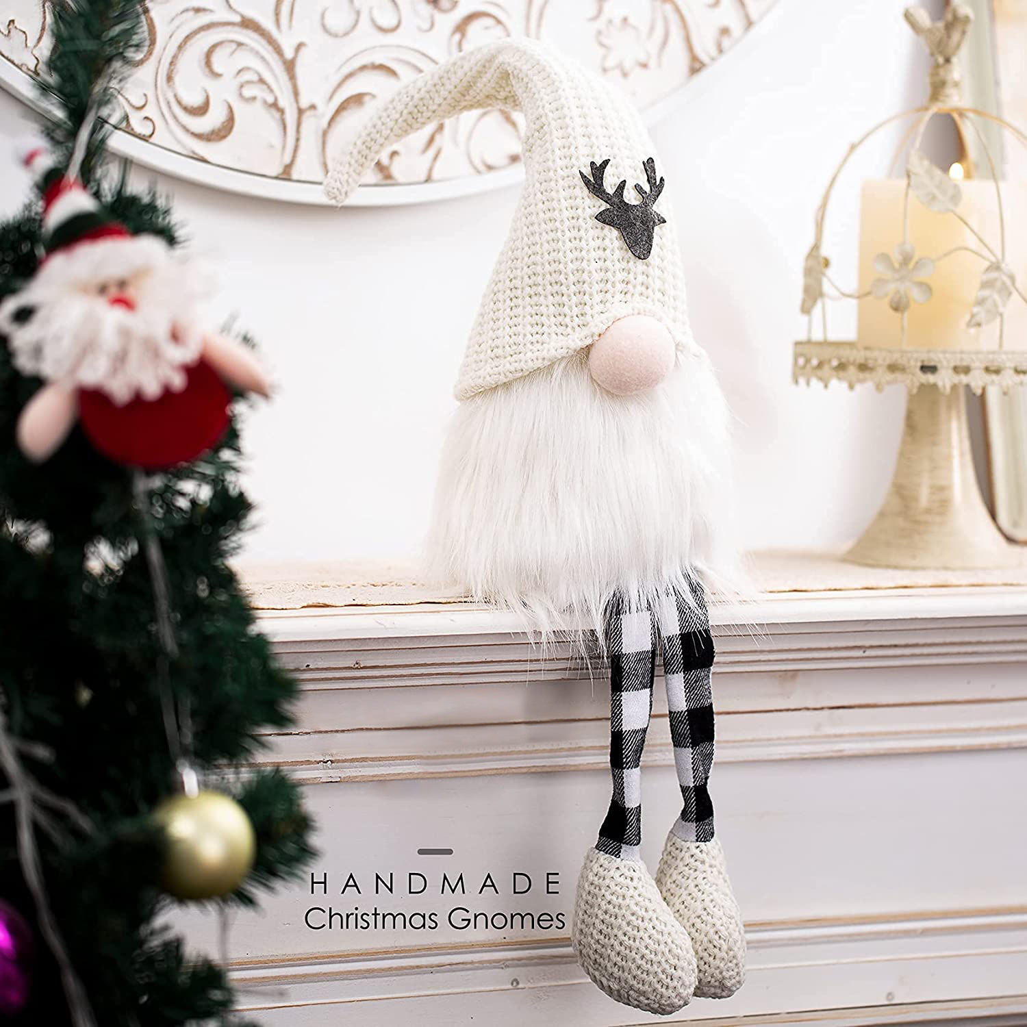 Decoración de Navidad alces sombrero de punto de peluche enano muñeca sin rostro de Navidad Rudolph decoración adornos