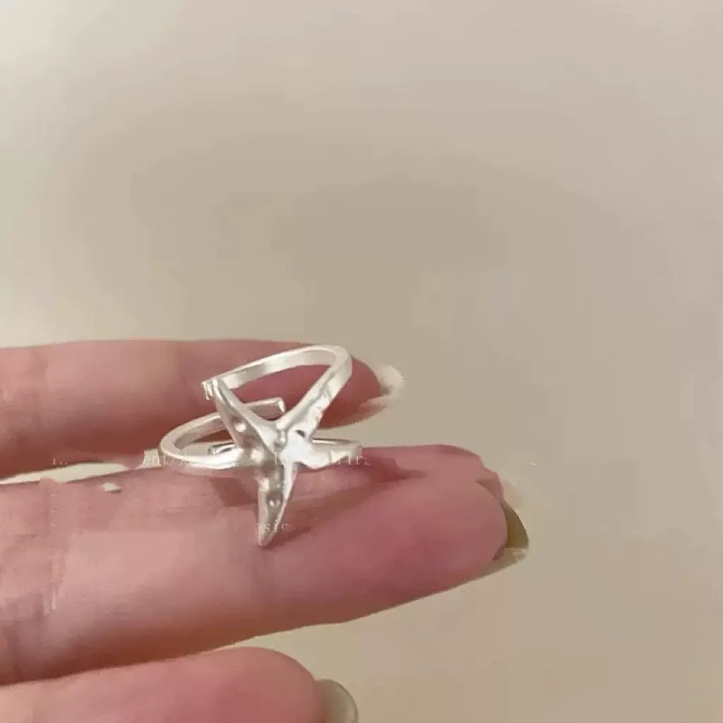Beach Vacation Style Starfish Open For Women, Niche Design, Exaggerated Index Finger, High-end Adjustable Accessory_voghion.com