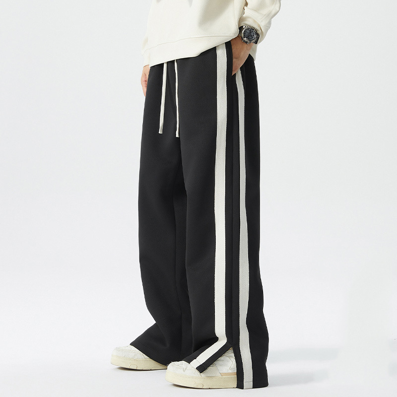 Plus size casual pants for men (XL-6XL), straight leg, striped, extra large and loose fit, perfect for spring and autumn.