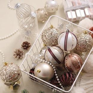22 new champagne Christmas ball Christmas tree decorations pendant transparent painted ball special-shaped ball curry decorative ball
