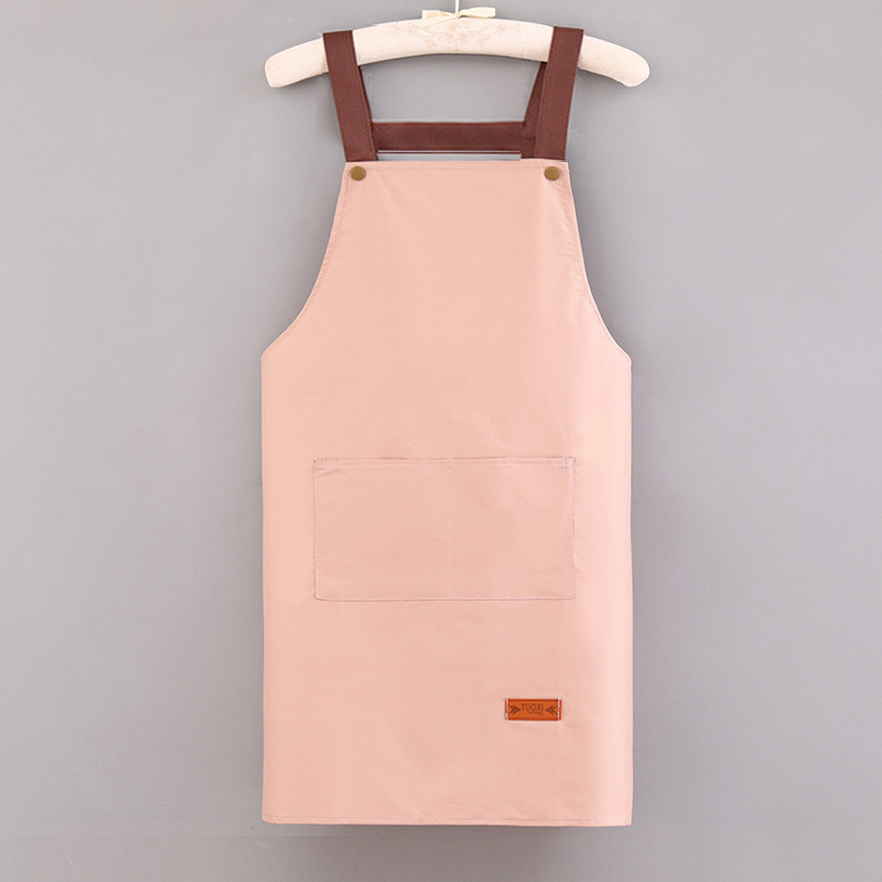 半袖で腰を囲んで家庭用キッチン料理をする女性作業服防水防油カバーの新型四季男性モデルのカスタムエプロン|undefined