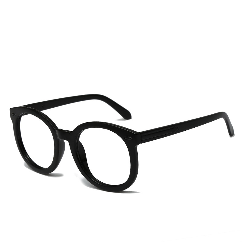 Xiaofugui mismo estilo marco negro gafas de luz anti-azul flecha gafas lisas Red gran marco redondo marco liso reparación de la cara gafas marco