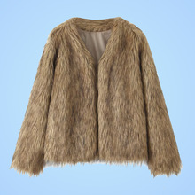 za亚马逊跨境爆款女装ins老钱风气质优雅加厚保暖皮草大衣外套女