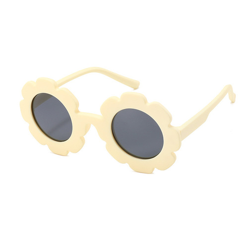 2024 New Children's Japanese and Korean Flower Shape Sunglasses Silicone Material Cartoon Polarized Sunglasses JC056