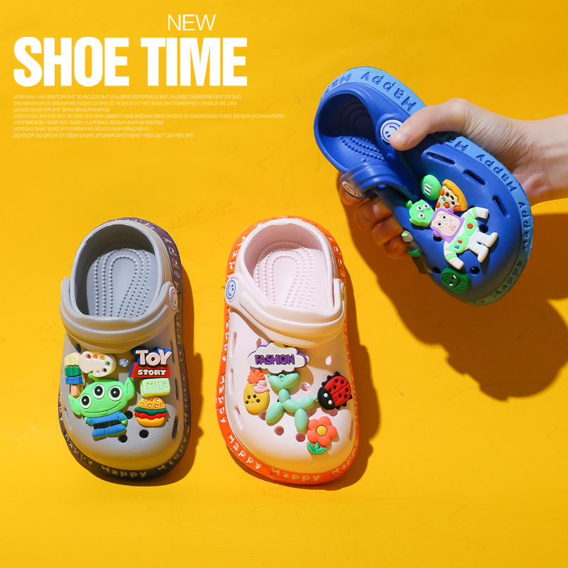 Children's Sandals 2022 New Summer Cartoon Baotou Croc Shoes Infants and Toddlers Ultra-Light Soft Sole Children's Baby Sandals and Slippers