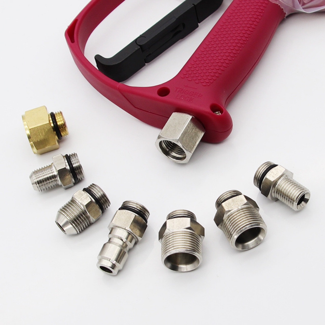 高压清洗机水枪枪尾转换接头3/8变径转接枪尾接头不锈钢m14m18m22