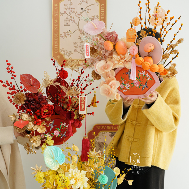 Nuevos productos de siete colores de cordier, caja de flores de Año Nuevo, caja de flores de bordado, caja de flores de Año Nuevo, caja de regalo, caja vacía