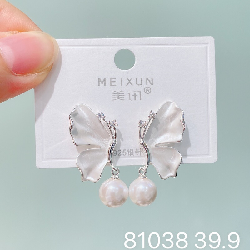 Meixun 新製品クロスボーダーホット販売ペイントフラワーイヤリングニッチデザインコールドスタイルパーソナライズされたレトロ 925 シルバー針女性用|undefined