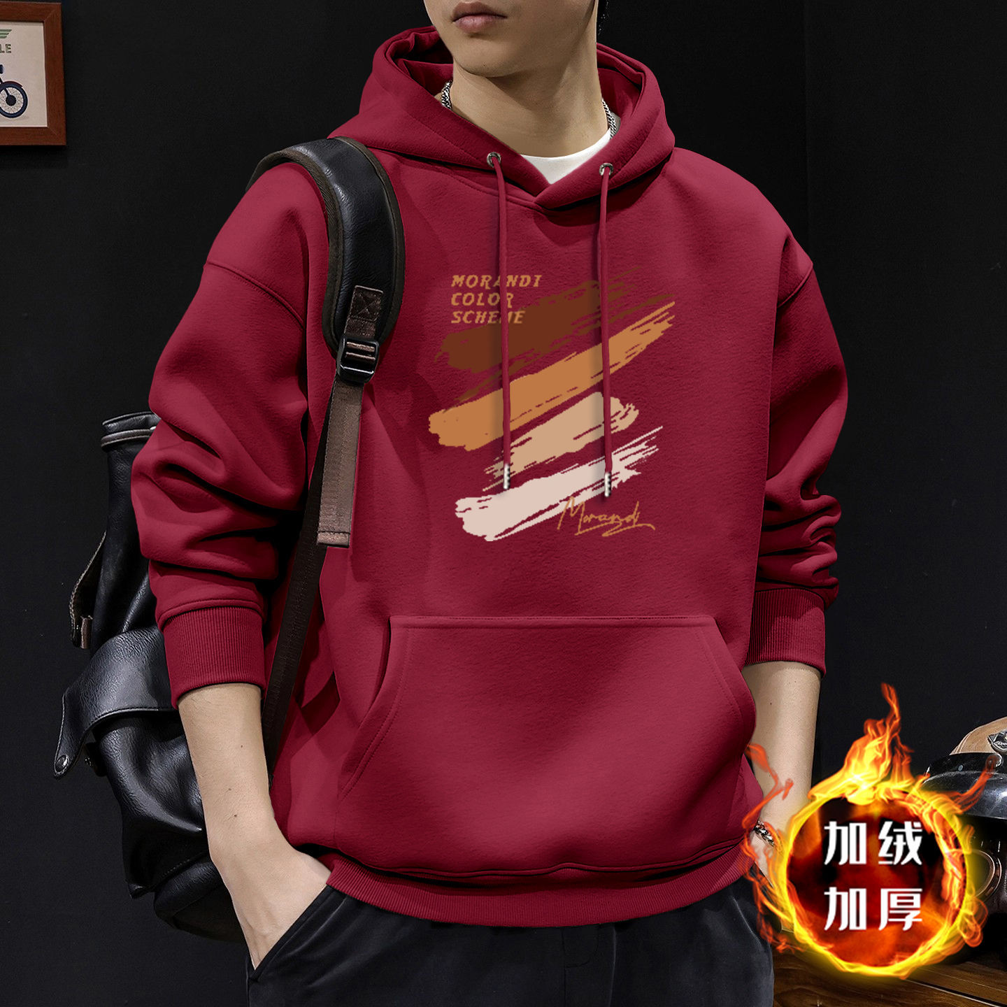 American otoño invierno estilo vintage chaqueta de hombre ropa de moda suelta encapuchada in-mode chaqueta pesada para hombres