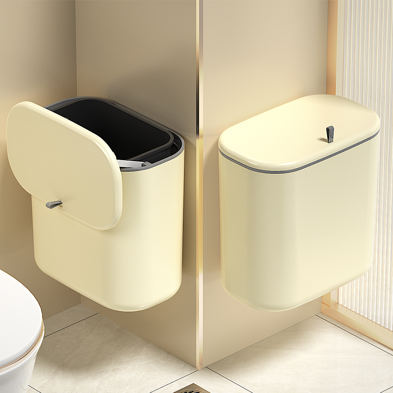 Bathroom Trash Can Household Wall-Mounted Large Lidded Sandwich Kitchen Toilet Toilet Trash Can Special Bucket Bathroom Trash Can Household Wall-Mounted Large Lidded Sandwich Kitchen Toilet Toilet Trash Can Special Bucket