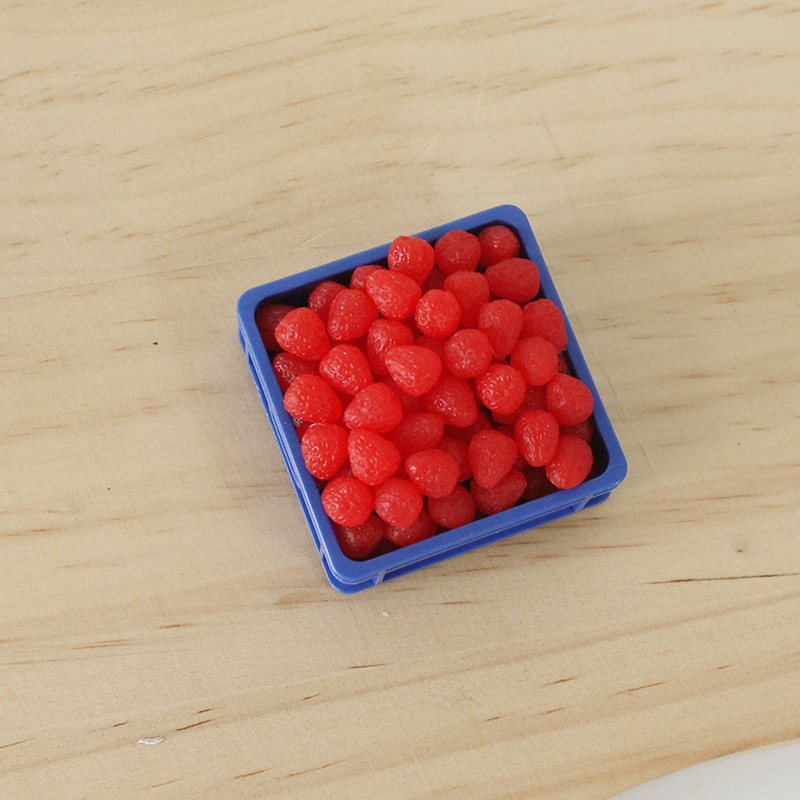 Juguetes de comida en miniatura, mini fresas simuladas, pegamento en crema para bricolaje, funda para teléfono móvil, accesorios, materiales divertidos para hacer juguetes de comida a mano.