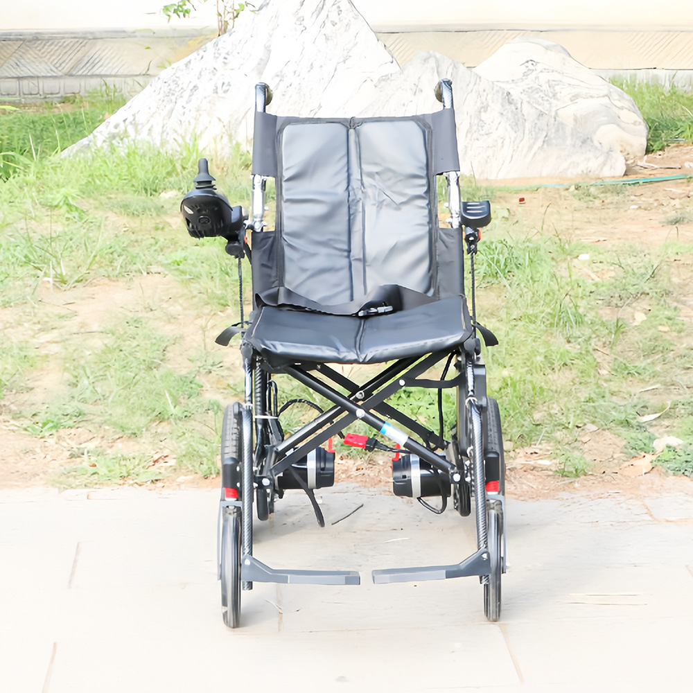17kg Aviation aluminum, one-handed lift, lightweight, portable, foldable electric wheelchair for the elderly