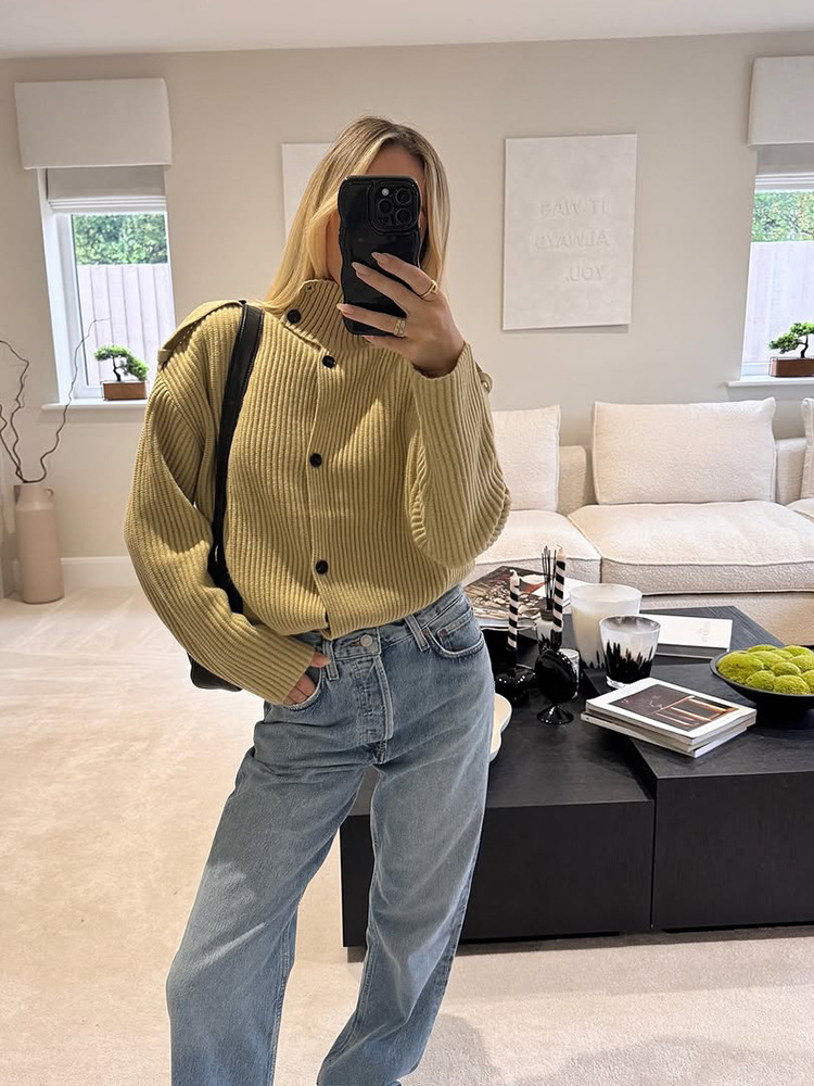 Estilo casual temperamento relajado color sólido sola