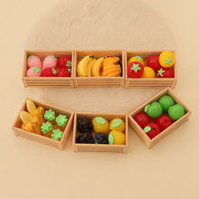 Dollhouse娃娃屋微缩仿真食玩立体水果迷你草莓香蕉模型场景OB11