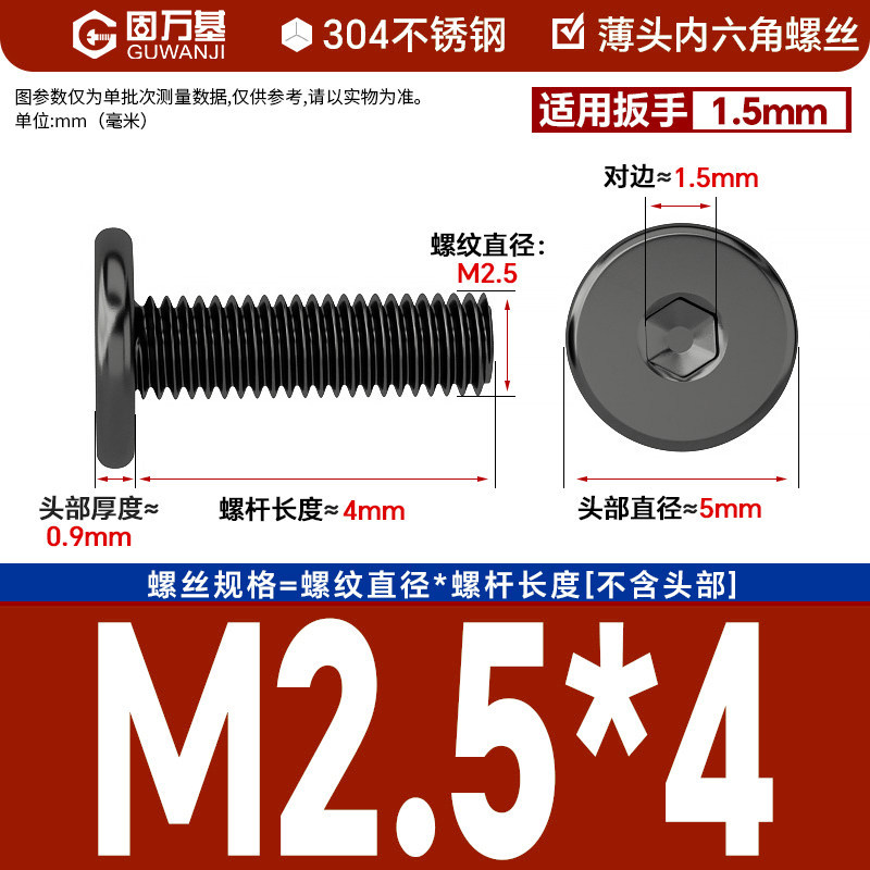304 black m2.5*4