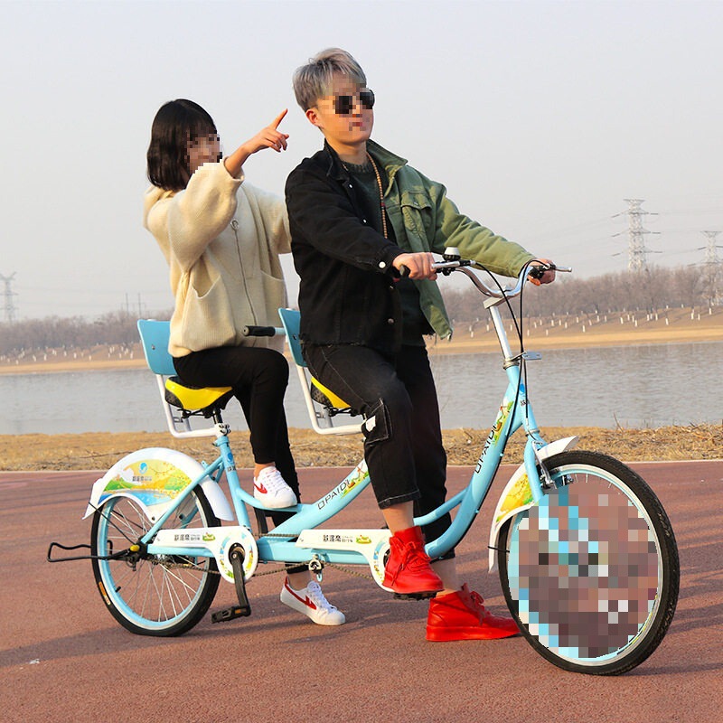 Jintuqi 24inch Two-Person Bicycle for Sightseeing, Fitness Bike for Two Riders, Couple's Sightseeing Tour Bike