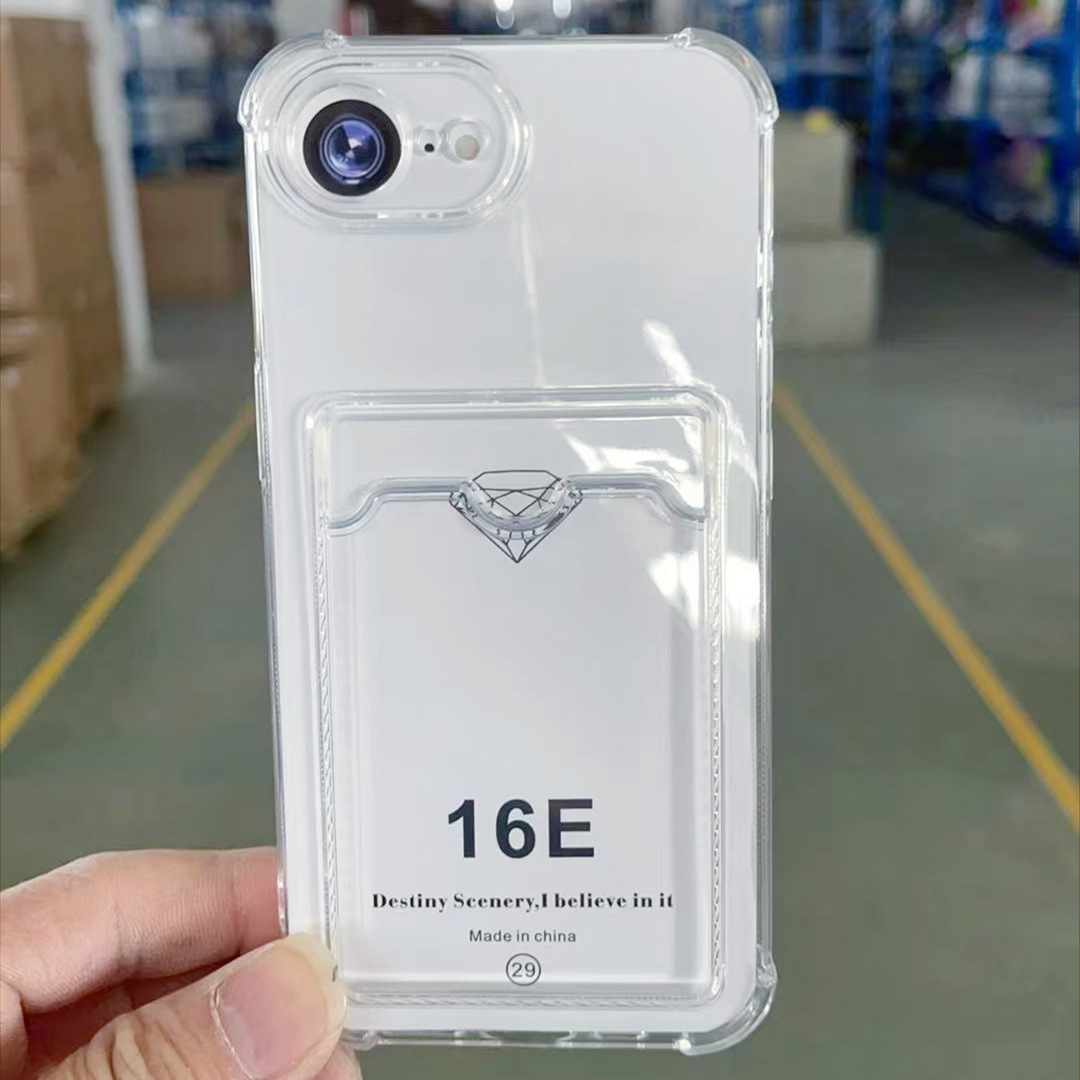 Suitable for iPhone Apple 14Plus Card Phone Case Four-Corner Airbag Anti-Fall Fine Hole Straight Edge Tpu Space Case