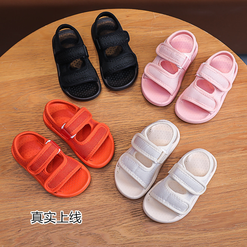 Sandalias de Playa para Niños y Niñas, Estilo Verano 2025, con Velcro Ajustable, Suela Suave Antideslizante