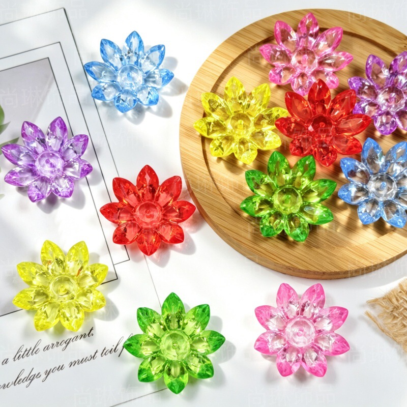 New crystal lotus flower, TikTok-style lotus ornament, "Step by Step Lotus Blooming" acrylic DIY accessory wholesale New crystal lotus flower, TikTok-style lotus ornament, "Step by Step Lotus Blooming" acrylic DIY accessory wholesale
