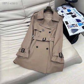 2025秋冬新款 随性优雅 挺阔有型 斗篷式中长款收腰风衣 批发