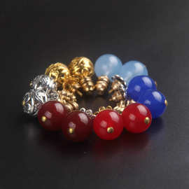 晖达茶具配件批发 彩色壶盖珠 茶壶拉手 玻璃茶壶壶纽 玛瑙色珠子