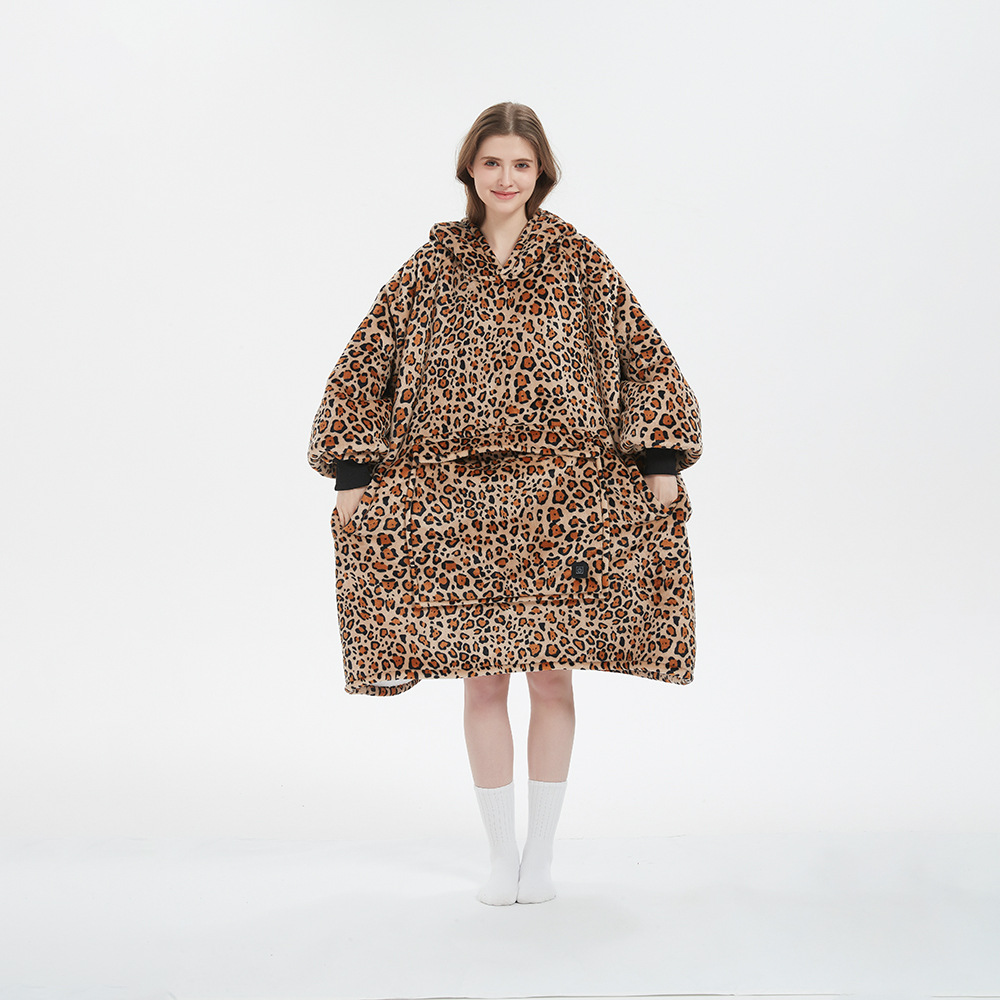 Manta perezosa con capucha con calefacción de tres zonas USB de Amazon