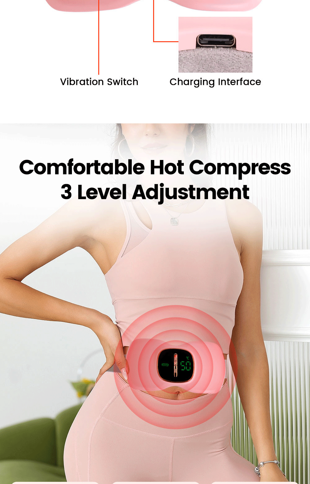 新品暖宫腰带礼盒宫寒加热大姨妈神器女生月经期痛经电热按摩神器