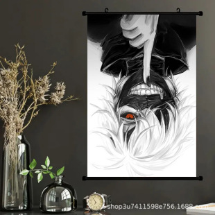 Anime Tokyo Ghoul Kaneki Ken Poster Scroll Painting Foreign Trade Supply Anime Peripheral Amazon Decorative Hanging Painting