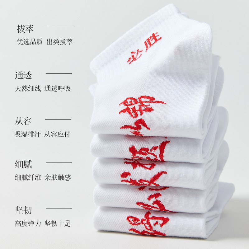 Zhujiajiao socks for the college entrance examination 2024 summer golden list name mesh men and women's same style middle school entrance examination inspirational champion socks 