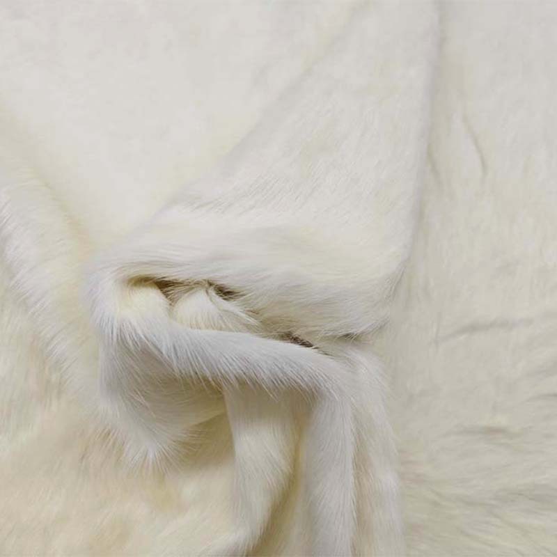 白色马毛皮现货整张皮毛一体地毯长毛绒箱包皮|ru