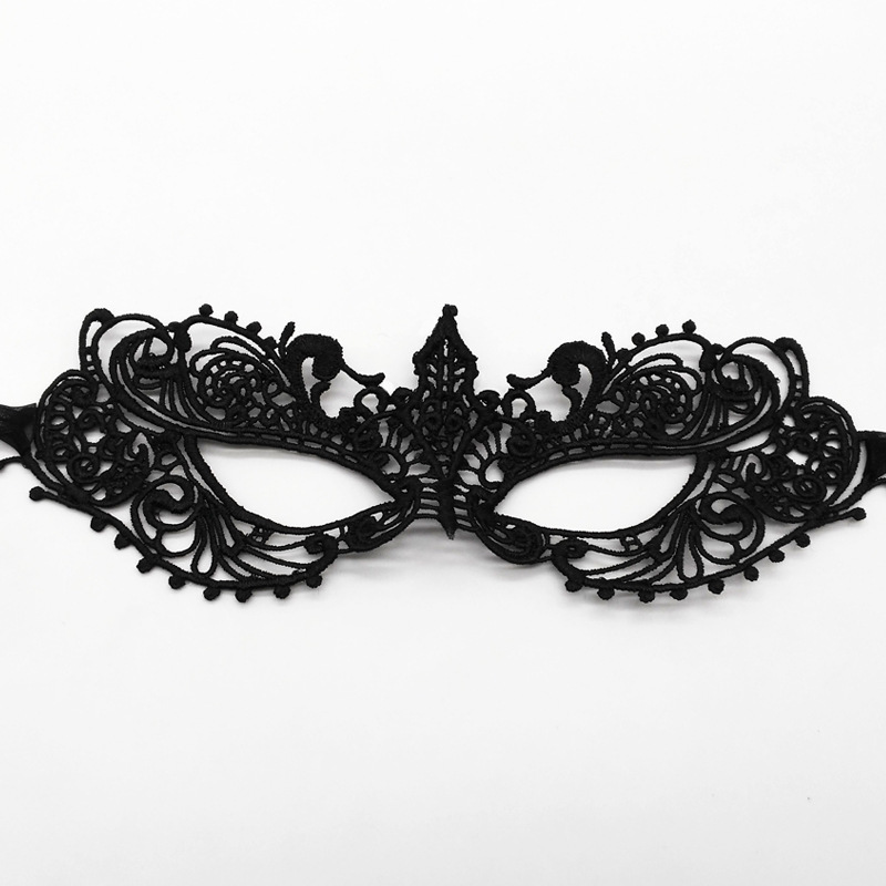 Transfronterizo exclusivo estampado máscara de encaje grueso mitad cara fiesta Halloween máscara de maquillaje vestido sexy máscara de ojos TK