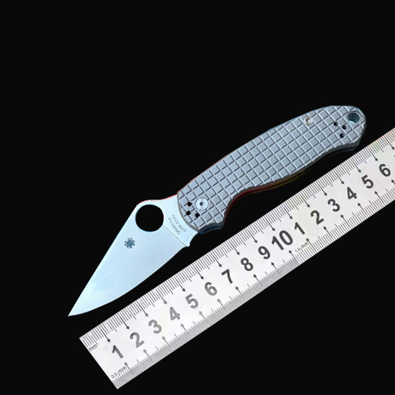 厂家批发C223钛合金手柄折叠刀高硬度户外野营求生刀具防身小刀