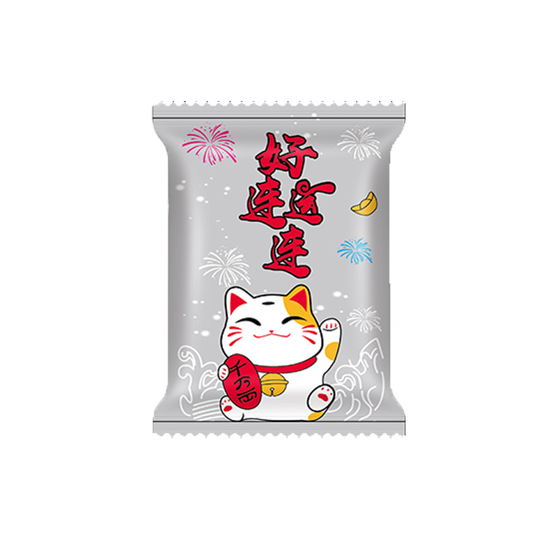 Nuevo copo de nieve bolsa de embalaje crujiente gato de la suerte translúcido helado caramelo leche Jujube cookie máquina sello bolsa al por mayor