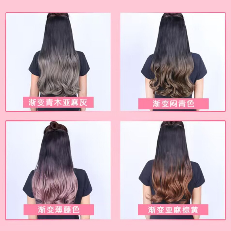Peluca pieza de cabello largo y rizado de las mujeres resaltar gran ola color colgante oreja teñida peluca pieza de una pieza de extensión de cabello degradado de reemplazo de cabello